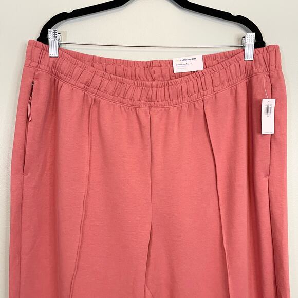 Old Navy Sweatpants Women XL Coral Pink Fleece High Rise Active Jogger Gym NWT - Picture 3 of 11
